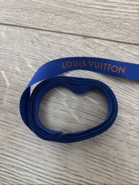 Louis Vuitton Royal Blue Ribbon with Orange Logo AUTHENTIC NEW